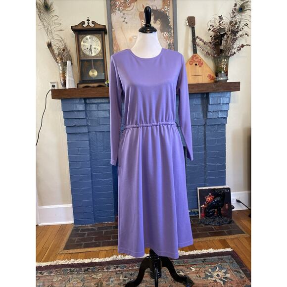 NEW The Tog Shop Petites Womens Dress 10P Knit Midi Lilac Purple Vintage 90s - Picture 1 of 12